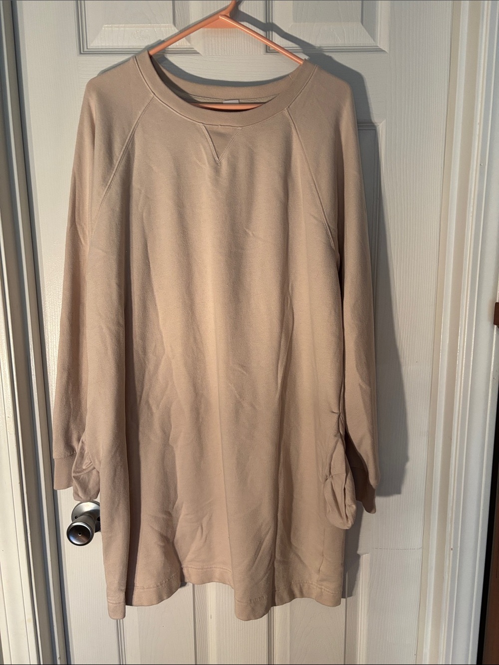 Oversized Crewneck Sweater Dress - Cream